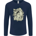Old Sailor Octopus White Shark Captain Mens Long Sleeve T-Shirt Navy Blue