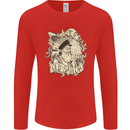 Old Sailor Octopus White Shark Captain Mens Long Sleeve T-Shirt Red