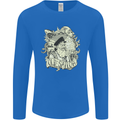 Old Sailor Octopus White Shark Captain Mens Long Sleeve T-Shirt Royal Blue