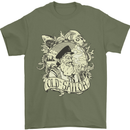 Old Sailor Octopus White Shark Captain Mens T-Shirt 100% Cotton Military Green