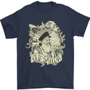 Old Sailor Octopus White Shark Captain Mens T-Shirt 100% Cotton Navy Blue