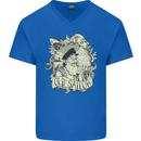Old Sailor Octopus White Shark Captain Mens V-Neck Cotton T-Shirt Royal Blue