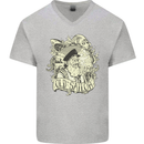 Old Sailor Octopus White Shark Captain Mens V-Neck Cotton T-Shirt Sports Grey