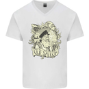 Old Sailor Octopus White Shark Captain Mens V-Neck Cotton T-Shirt White