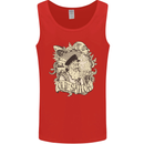 Old Sailor Octopus White Shark Captain Mens Vest Tank Top Red