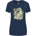 Old Sailor Octopus White Shark Captain Womens Wider Cut T-Shirt Navy Blue