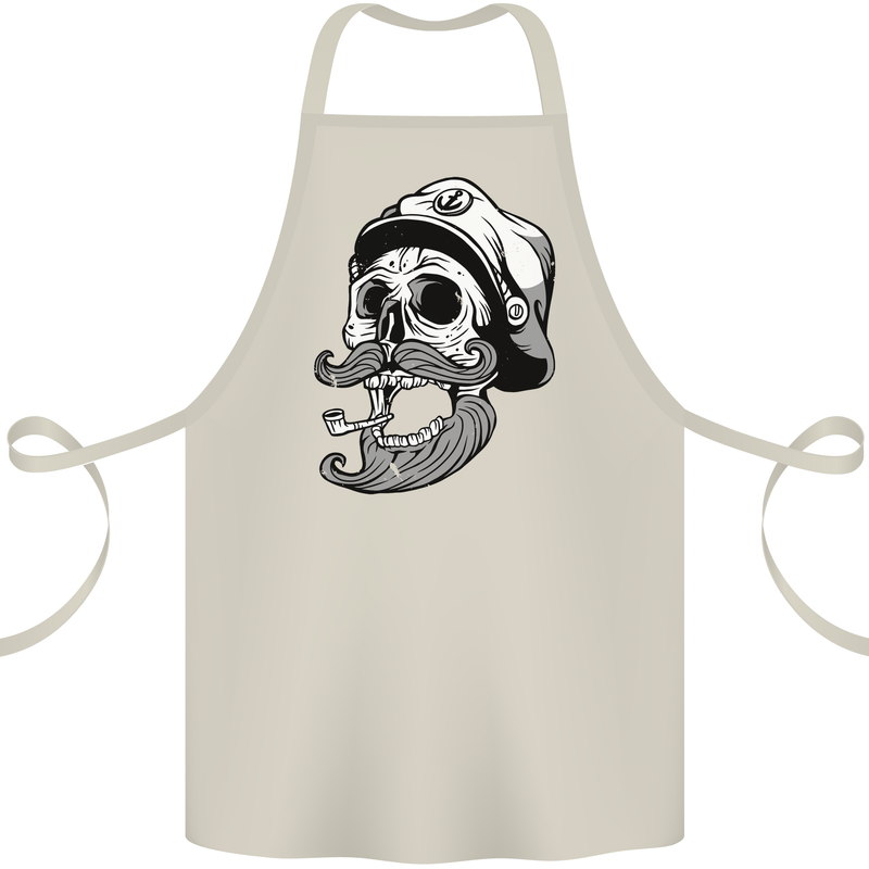 Old Sailor Skull Sailing Captain Cotton Apron 100% Organic Natural