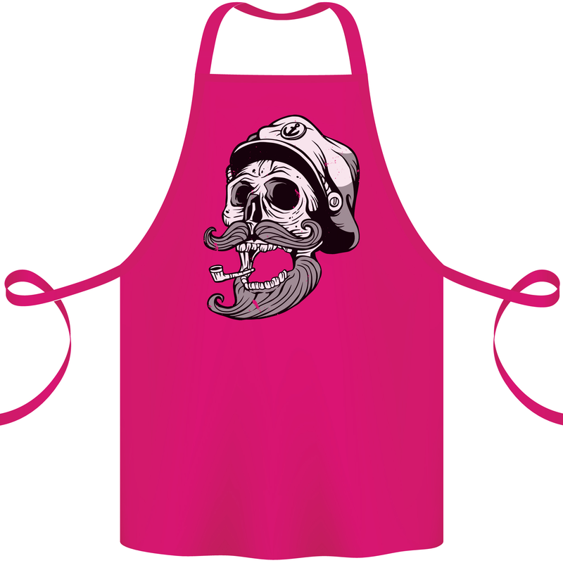 Old Sailor Skull Sailing Captain Cotton Apron 100% Organic Pink