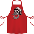 Old Sailor Skull Sailing Captain Cotton Apron 100% Organic Red