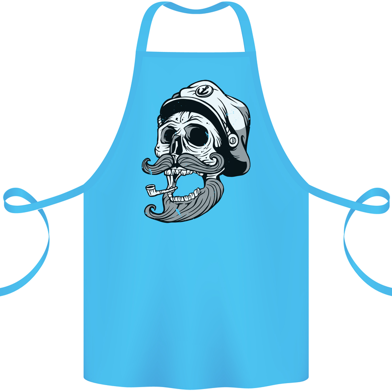 Old Sailor Skull Sailing Captain Cotton Apron 100% Organic Turquoise