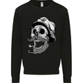 Old Sailor Skull Sailing Captain Kids Sweatshirt Jumper Black