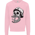 Old Sailor Skull Sailing Captain Kids Sweatshirt Jumper Light Pink