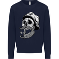 Old Sailor Skull Sailing Captain Kids Sweatshirt Jumper Navy Blue