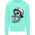 Old Sailor Skull Sailing Captain Kids Sweatshirt Jumper Peppermint