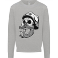 Old Sailor Skull Sailing Captain Kids Sweatshirt Jumper Sports Grey