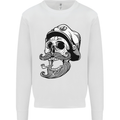 Old Sailor Skull Sailing Captain Kids Sweatshirt Jumper White