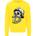 Old Sailor Skull Sailing Captain Kids Sweatshirt Jumper Yellow