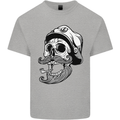 Old Sailor Skull Sailing Captain Kids T-Shirt Childrens Sports Grey