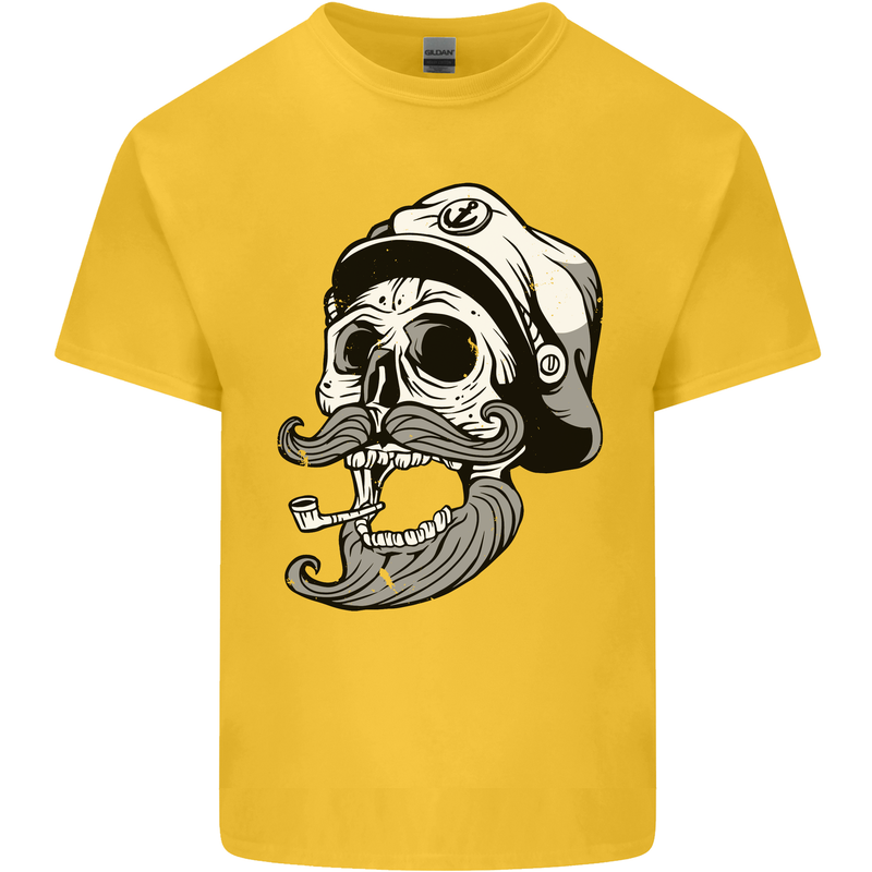Old Sailor Skull Sailing Captain Kids T-Shirt Childrens Yellow