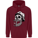 Old Sailor Skull Sailing Captain Mens 80% Cotton Hoodie Maroon