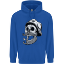 Old Sailor Skull Sailing Captain Mens 80% Cotton Hoodie Royal Blue