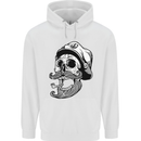 Old Sailor Skull Sailing Captain Mens 80% Cotton Hoodie White