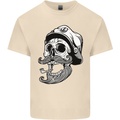 Old Sailor Skull Sailing Captain Mens Cotton T-Shirt Tee Top Natural