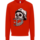 Old Sailor Skull Sailing Captain Mens Sweatshirt Jumper Bright Red