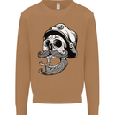 Old Sailor Skull Sailing Captain Mens Sweatshirt Jumper Caramel Latte