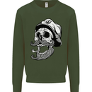 Old Sailor Skull Sailing Captain Mens Sweatshirt Jumper Forest Green