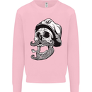 Old Sailor Skull Sailing Captain Mens Sweatshirt Jumper Light Pink