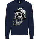 Old Sailor Skull Sailing Captain Mens Sweatshirt Jumper Navy Blue