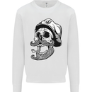 Old Sailor Skull Sailing Captain Mens Sweatshirt Jumper White