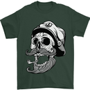 Old Sailor Skull Sailing Captain Mens T-Shirt 100% Cotton Forest Green