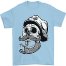 Old Sailor Skull Sailing Captain Mens T-Shirt 100% Cotton Light Blue