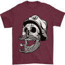 Old Sailor Skull Sailing Captain Mens T-Shirt 100% Cotton Maroon