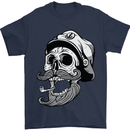 Old Sailor Skull Sailing Captain Mens T-Shirt 100% Cotton Navy Blue