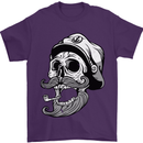 Old Sailor Skull Sailing Captain Mens T-Shirt 100% Cotton Purple