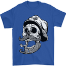 Old Sailor Skull Sailing Captain Mens T-Shirt 100% Cotton Royal Blue
