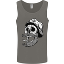 Old Sailor Skull Sailing Captain Mens Vest Tank Top Charcoal