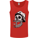 Old Sailor Skull Sailing Captain Mens Vest Tank Top Red