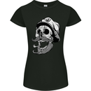 Old Sailor Skull Sailing Captain Womens Petite Cut T-Shirt Black