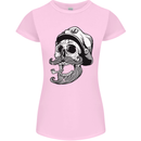 Old Sailor Skull Sailing Captain Womens Petite Cut T-Shirt Light Pink
