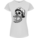 Old Sailor Skull Sailing Captain Womens Petite Cut T-Shirt White