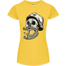 Old Sailor Skull Sailing Captain Womens Petite Cut T-Shirt Yellow