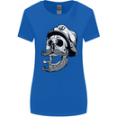 Old Sailor Skull Sailing Captain Womens Wider Cut T-Shirt Royal Blue