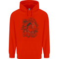 Old Sailor White Shark Octopus Captain Childrens Kids Hoodie Bright Red
