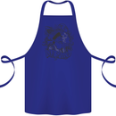Old Sailor White Shark Octopus Captain Cotton Apron 100% Organic Royal Blue