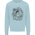 Old Sailor White Shark Octopus Captain Kids Sweatshirt Jumper Light Blue