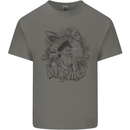 Old Sailor White Shark Octopus Captain Kids T-Shirt Childrens Charcoal